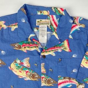 VTG Patagonia Pataloha Hawaiian Aloha Short Sleeve Button Up Cotton Shirt Mens